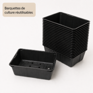 Barquettes noires réutilisables pour la culture de micropousses
